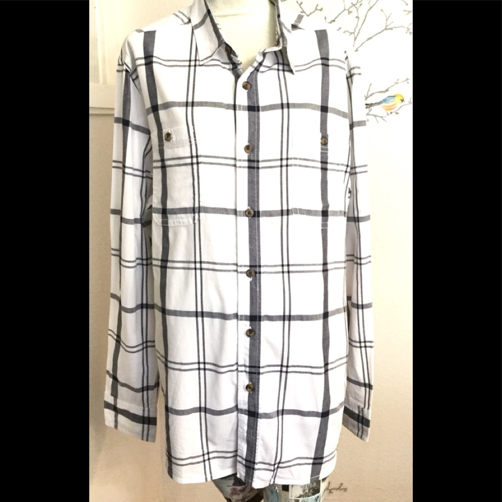 Roebuck & Co. White Striped Button Down XL